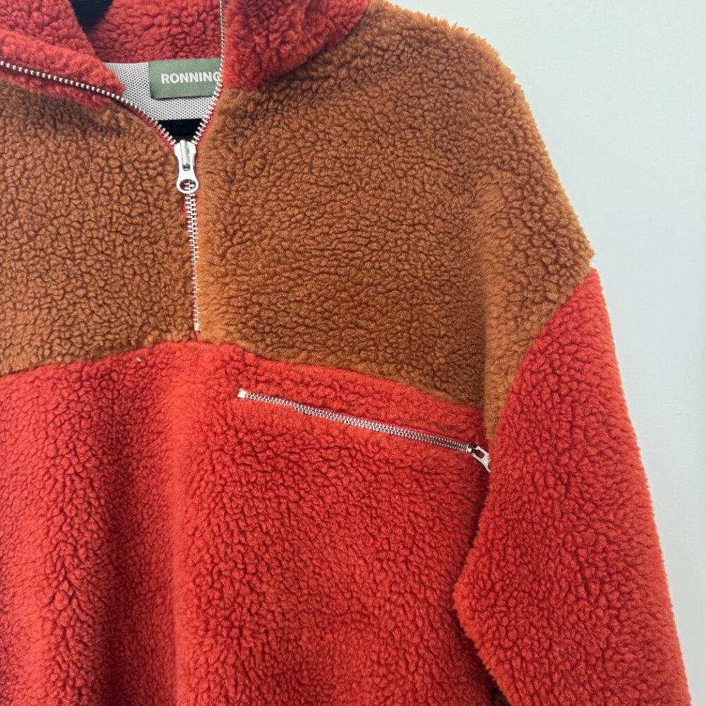 Fleece Quarter Zip - Rust/Orange Color - Picture 3 of 3